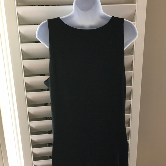 INC black v-neck dress w/kerchief hem, size L - Picture 4 of 7